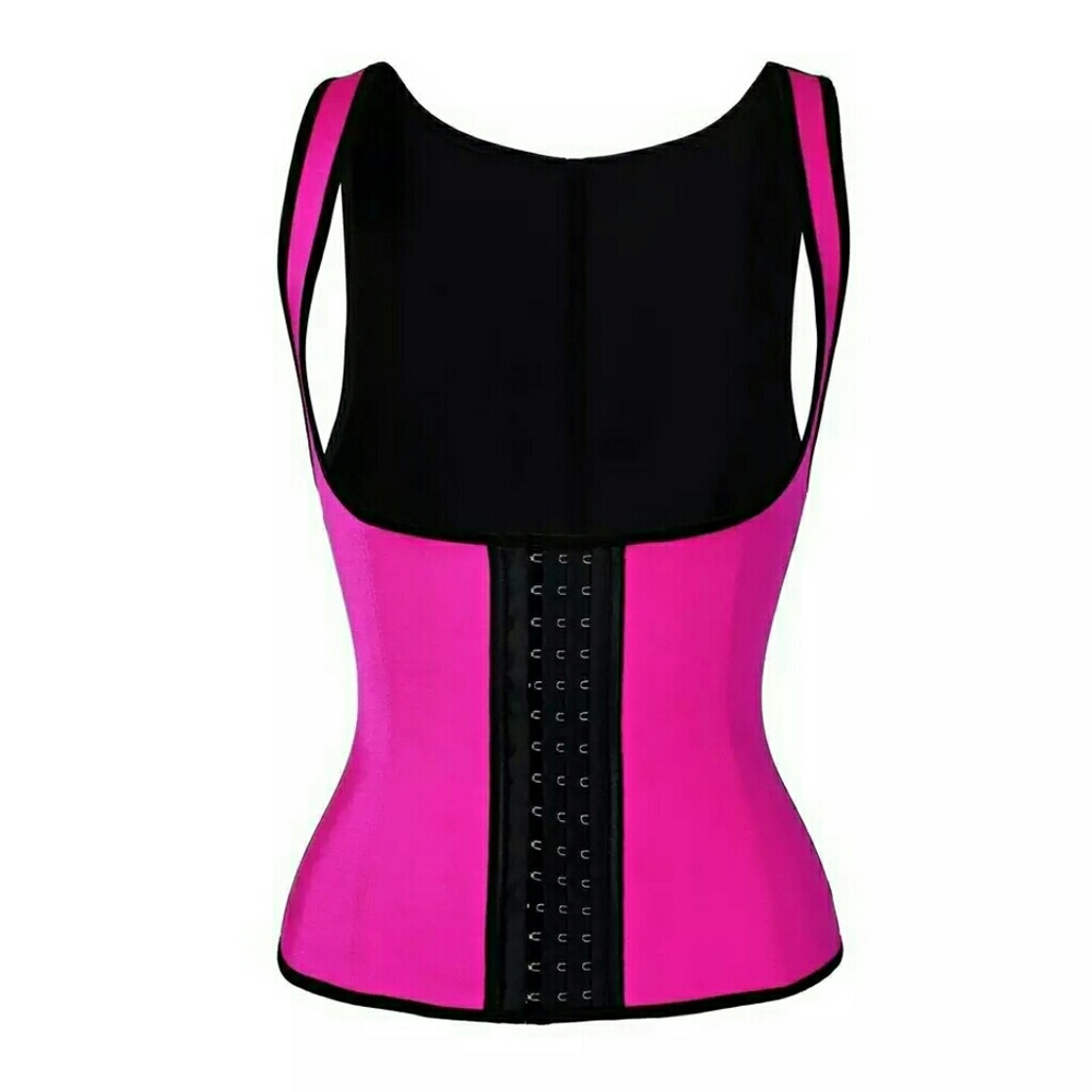 Black 3 hooks vest corset latex waist trainer - Picture 3 of 4